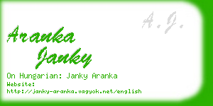 aranka janky business card